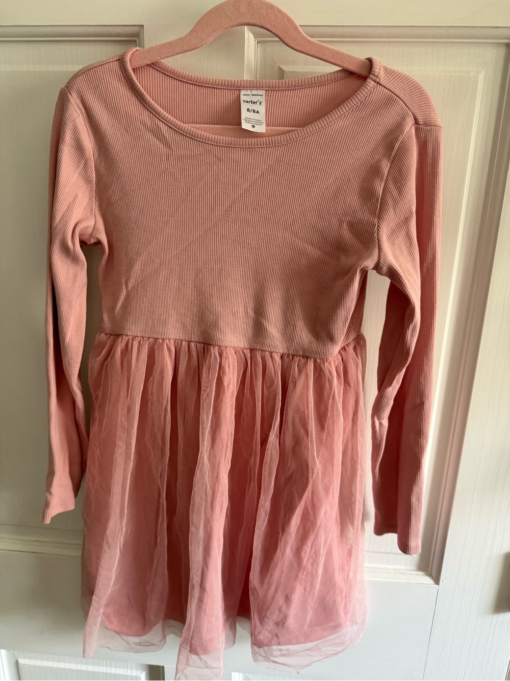 Carter's Dusty Pink Ribbed Long Sleeve Top